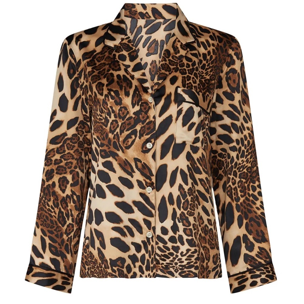 Natori Luxe Leopard Pajama Top, RTR